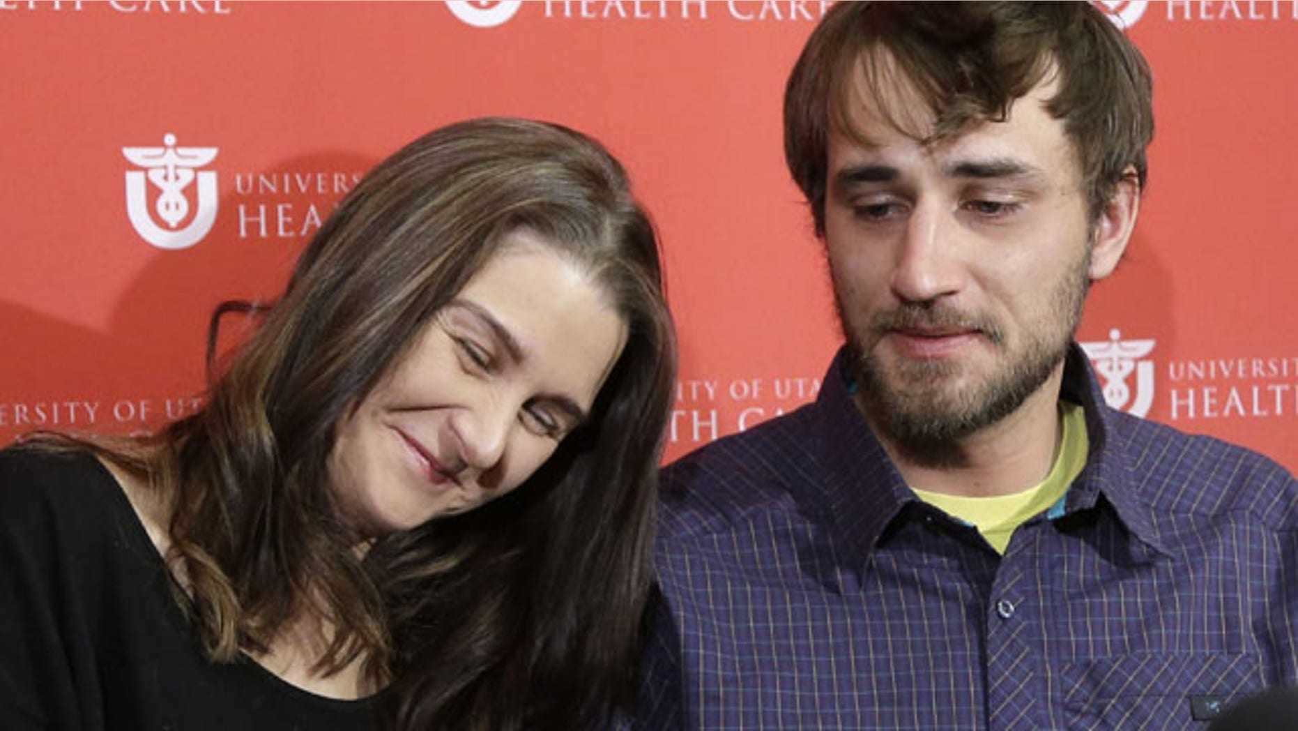 Jan. 16, 2013: Avalanche survivor, Elisabeth Malloy and skiing partner and initial rescuer Adam Morrey discuss their avalanche ordeal during a news conference at the University of Utah Health Care's Burn Center.