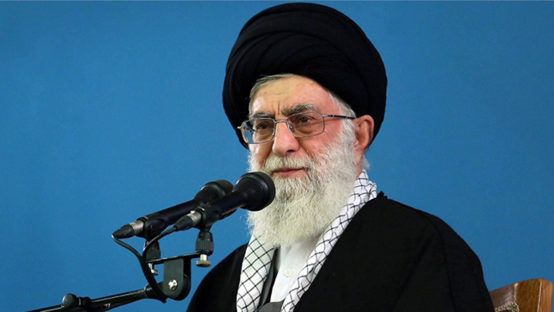 Feb. 8, 2014: In this photo released by an official website of the Iranian Supreme Leader's Office, supreme leader Ayatollah Ali Khamenei makes a speech to military members in Tehran, Iran.