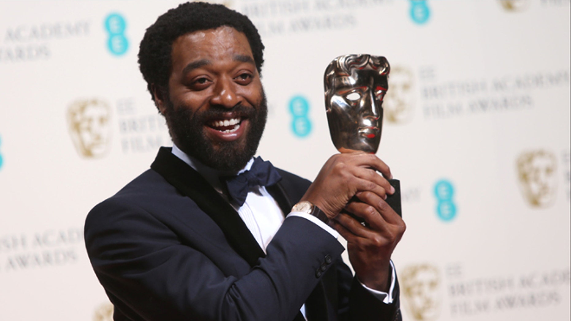 Feb. 16, 2014: Chiwetel Ejiofor, winner of the Best Actor BAFTA award for his role in '12 Years a Slave,' poses for photographers in the winners' room at the EE British Academy Film Awards held at the Royal Opera House.