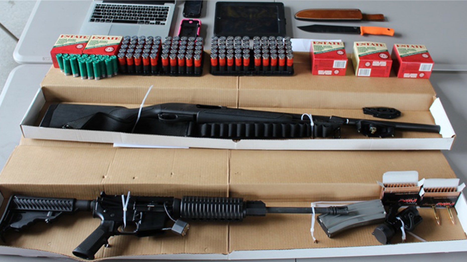 Weapons and ammunition were recovered from the vehicle of two individuals suspected of making threats of violence.