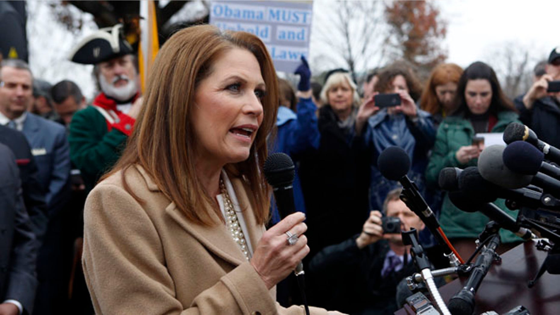 FILE: Dec. 3, 2014: Rep. Michele Bachmann, R-Minn., on Capitol Hill in Washington, D.C.