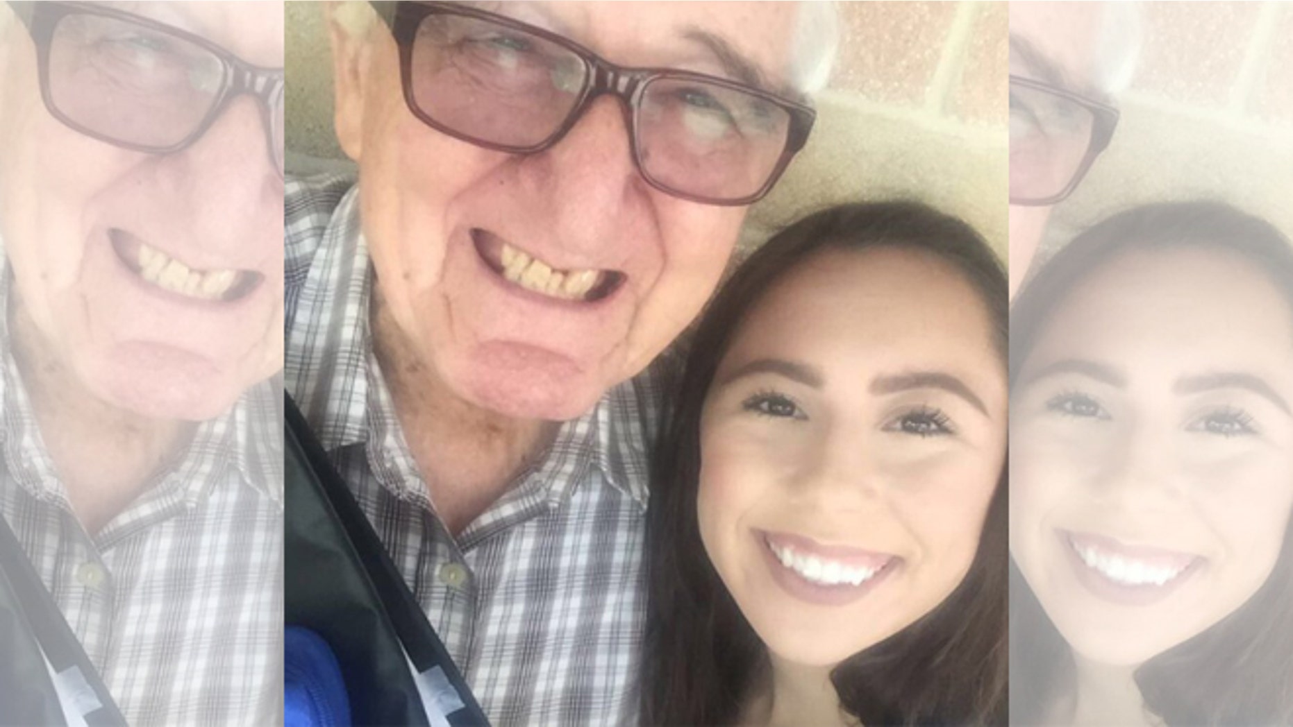Rene Neira, left, with his granddaughter and classmate, Melanie Salazar. (Photo: Via Facebook)