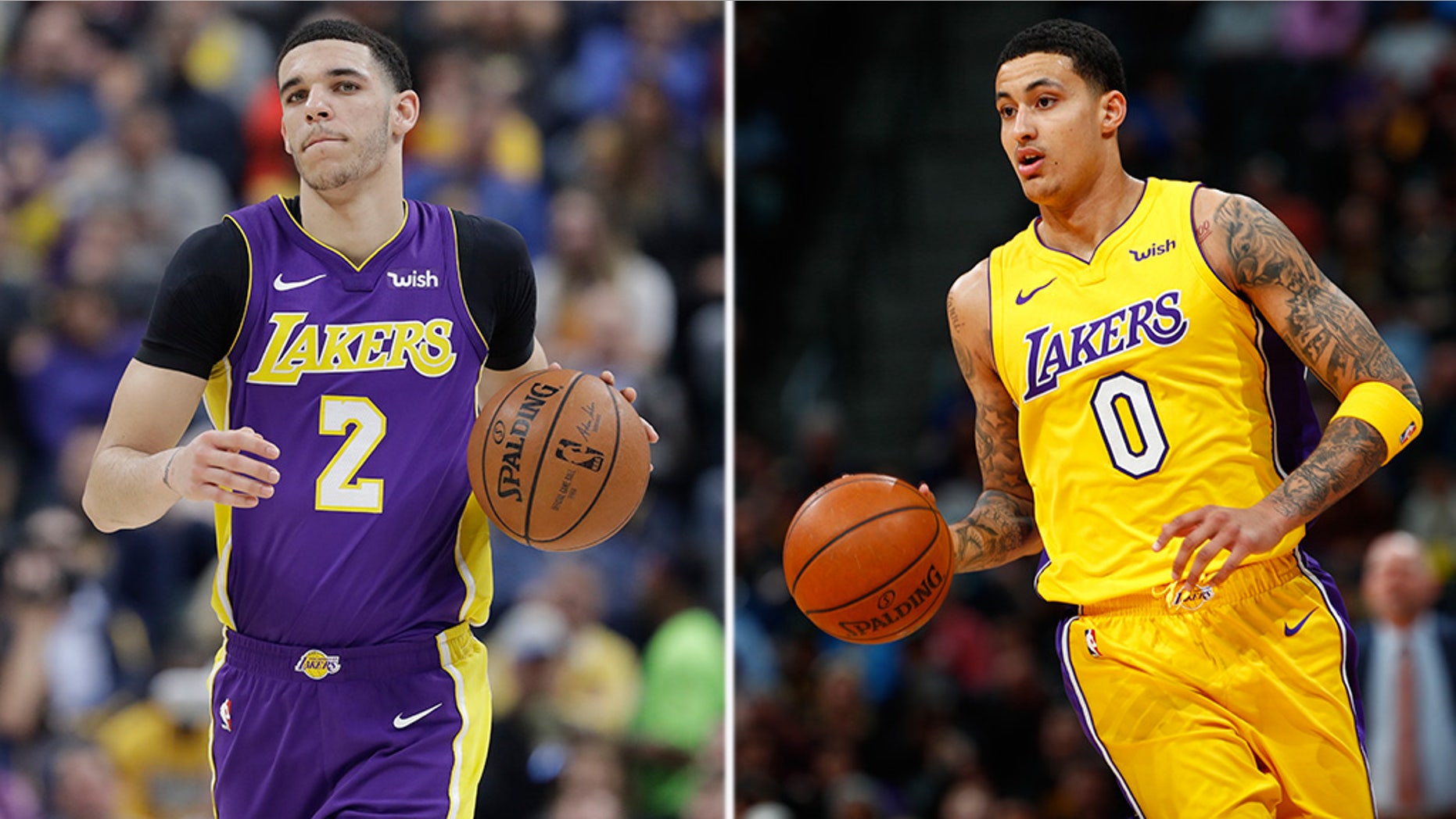 Lonzo Ball, left, and Kyle Kuzma would often roast each other on social media.