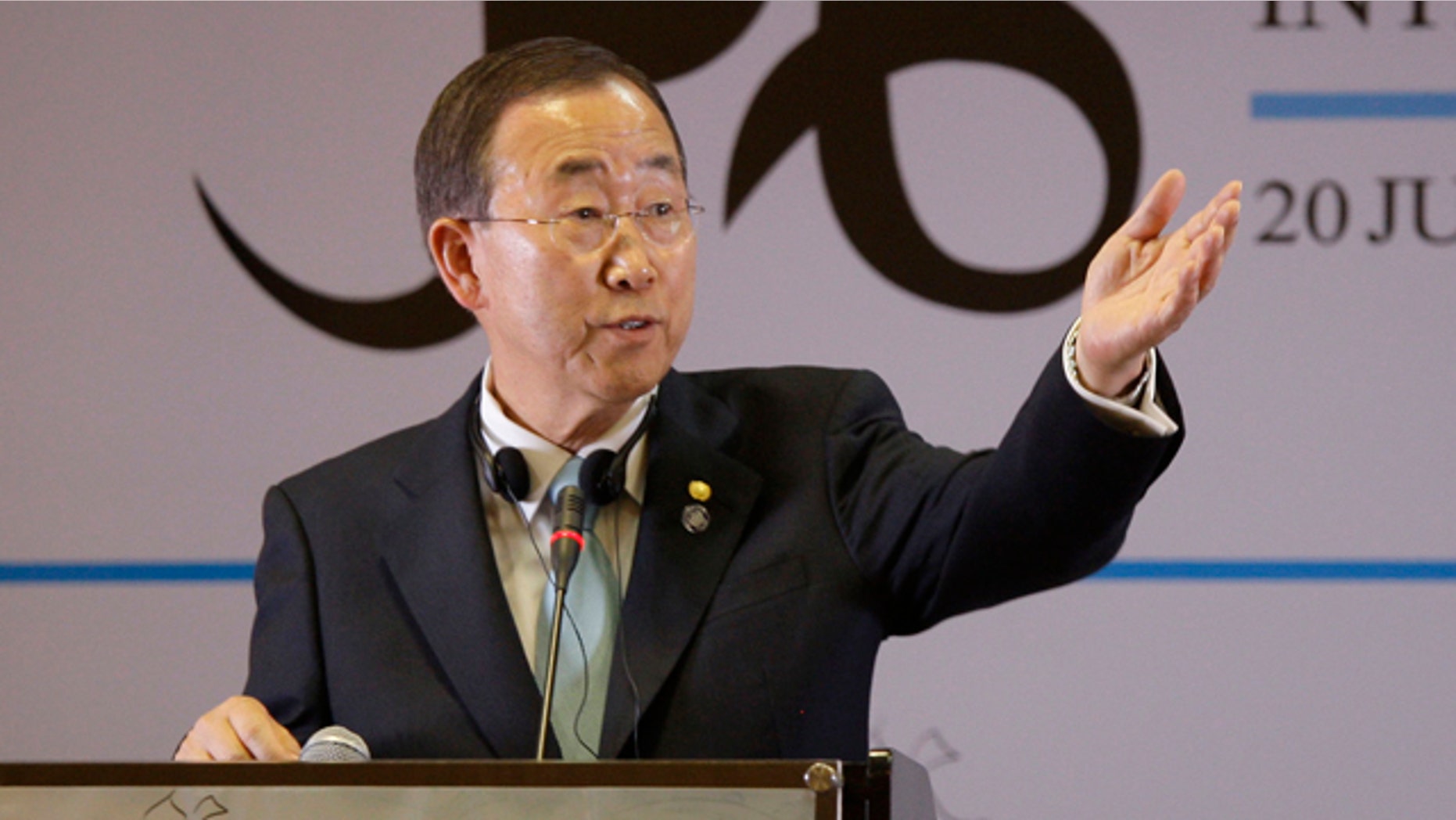 July 20, 2010: U.N. Secretary General Ban Ki-Moon takes a question during a joint press conference with Afghan President Hamid Karzai.