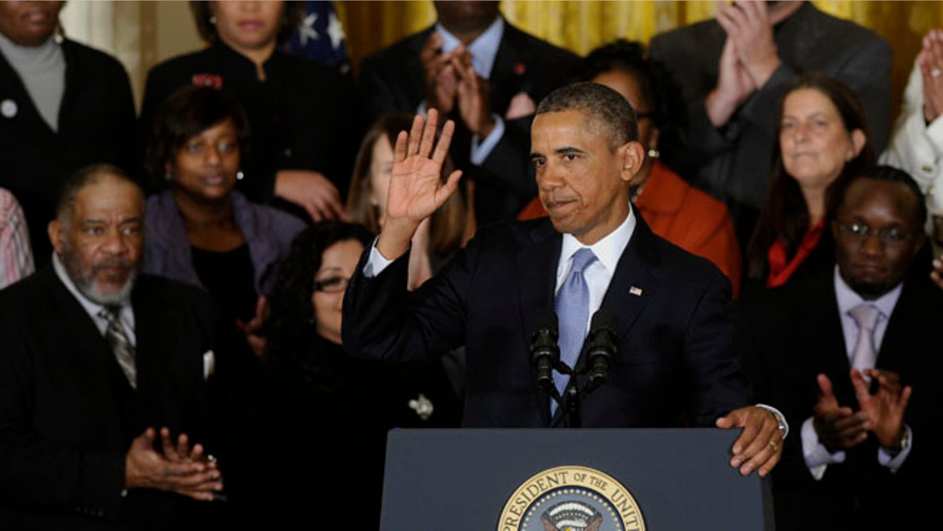 President Obama, Tuesday, Jan. 7, 2014, during an event in the East Room of the White House in Washington.