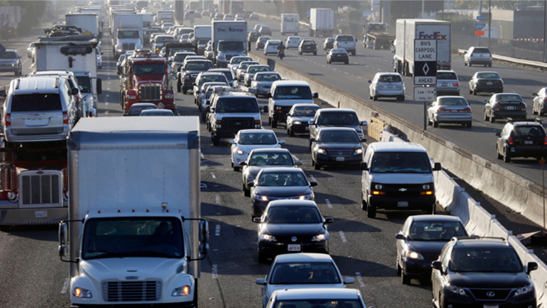 Oct. 18, 2013: Highway 880 is packed with commuters in Oakland, Calif. Commuters in the San Francisco Bay Area got up before dawn on Friday and endured heavy traffic on roadways, as workers for the region's largest transit system walked off the job for the second time in four months.