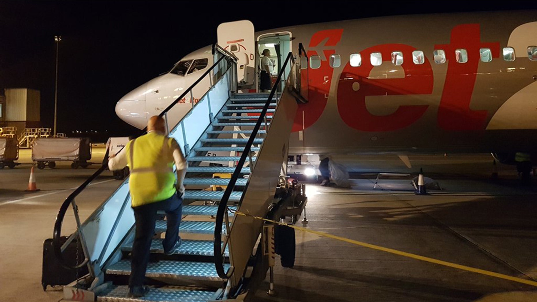 The incident happened Sunday as the plane was flying into Belfast International Airport.