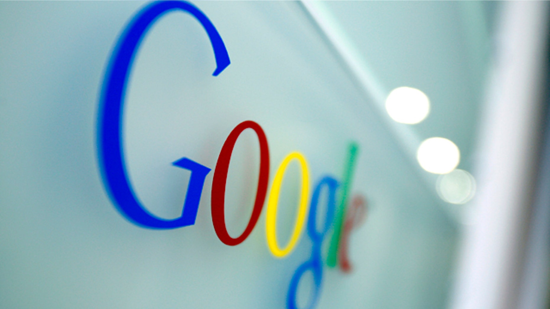 The Google logo is seen at the company's headquarters in Brussels.