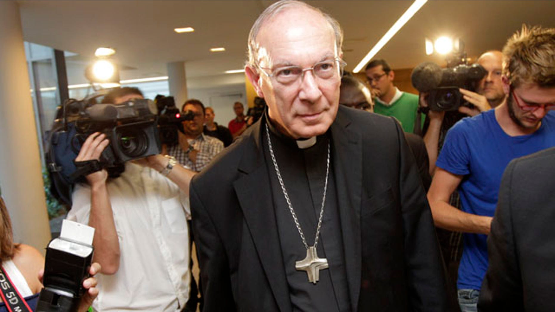 Sept. 13, 2010: Belgium's Archbishop Andre-Joseph Leonard after a press conference in Brussels.