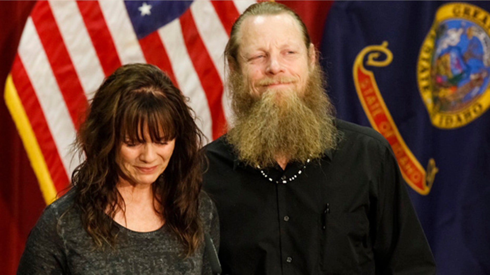 June 1, 2014: Jani and Bob Bergdahl speak at a press conference at Gowen Field in Boise, Idaho.