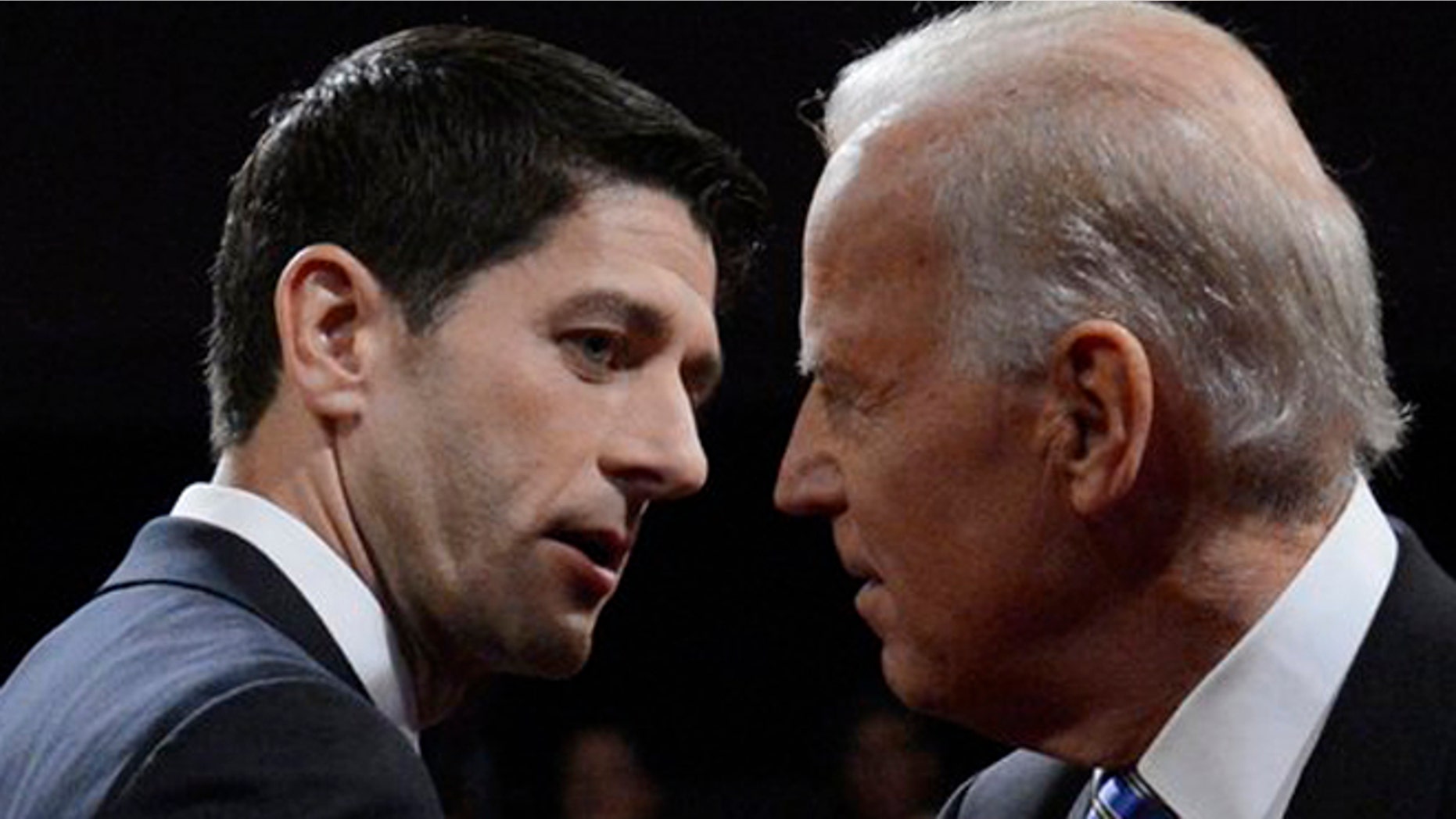 Vice President Joe Biden and Republican vice presidential nominee Rep. Paul Ryan of Wisconsin shake hands after the vice presidential debate at Centre College, Thursday, Oct. 11, 2012, in Danville, Ky. (AP Photo/Pool-Michael Reynolds)