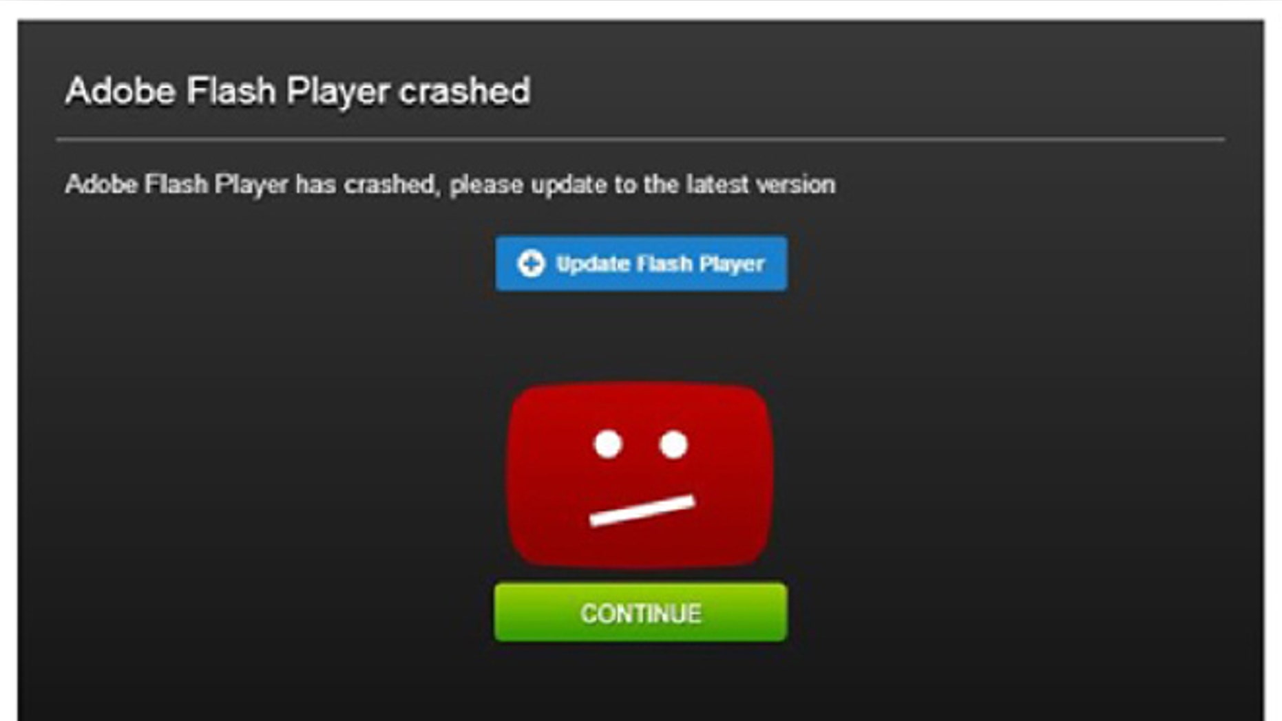An example bogus YouTube page, with nary a naked friend to be found.