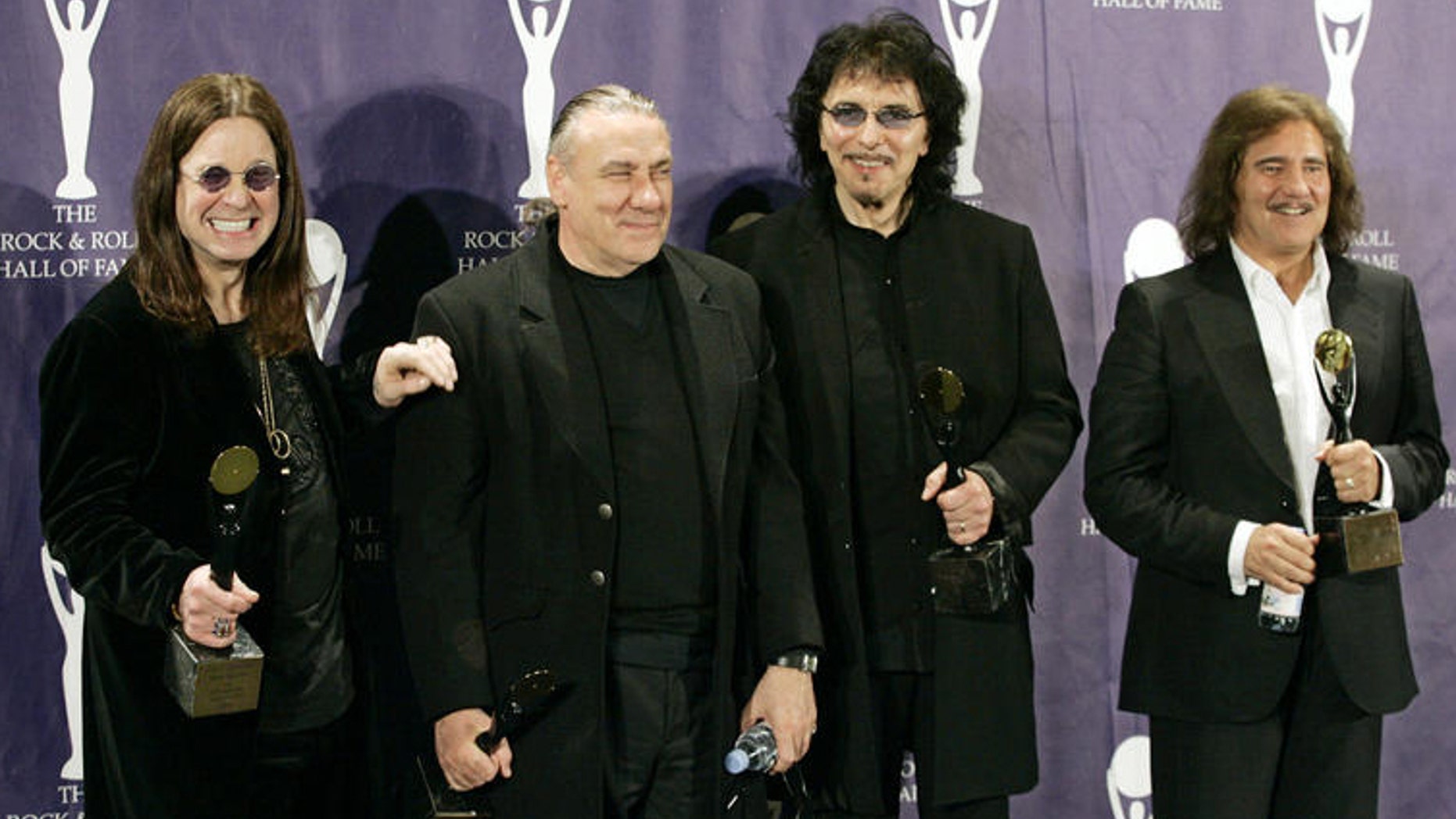 Black Sabbath: (r to l) Ozzy Osbourne, Bill Ward, Tony Iommi and Geezer Butler.