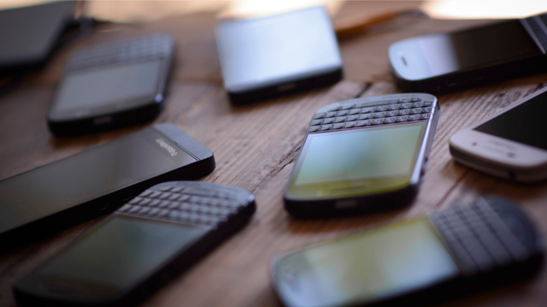 BERLIN, GERMANY - JUNE 07: Blackberry Smartphone on a table during the Blackberry Brunch at KAIORIZE Showroom on June 7, 2013 in Berlin, Germany. (Photo by Timur Emek/Getty Images)