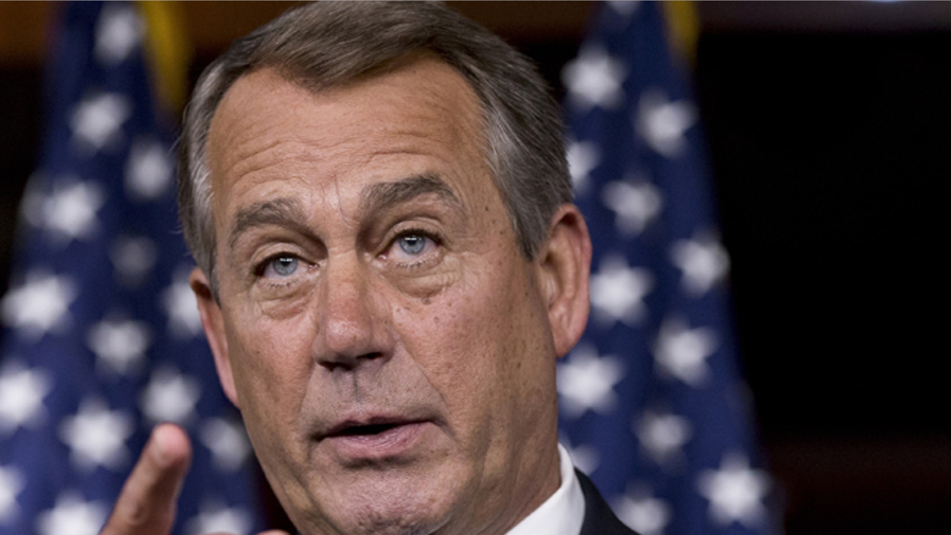 June 20, 2013. House Speaker John Boehner of Ohio speaks during a news conference on Capitol Hill in Washington. Republicans in the House are deeply divided over the immigration bill which passed June 27, 2013 in the Senate.