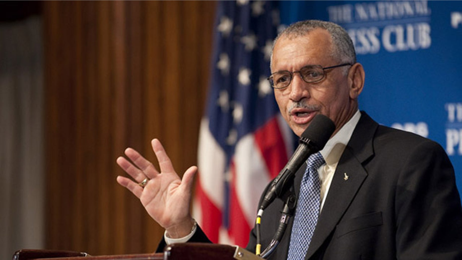 NASA Administrator Charles Bolden speaks during a press conference, Tuesday, Feb. 2, 2010, at the National Press Club in Washington, where the it was announced that NASA has awarded $50 million through funded agreements to further the commercial sector's capability to support transport of crew to and from low Earth orbit.