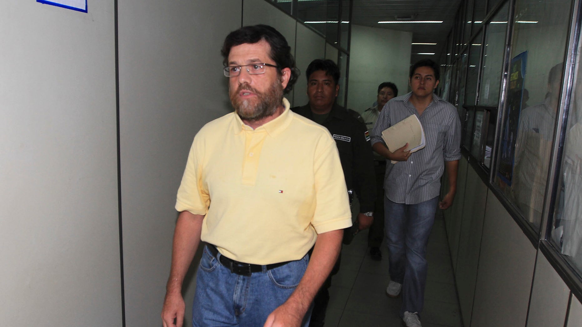 In this March 21, 2012 file photo, Jacob Ostreicher arrives at a court to attend a hearing in Santa Cruz, Bolivia.