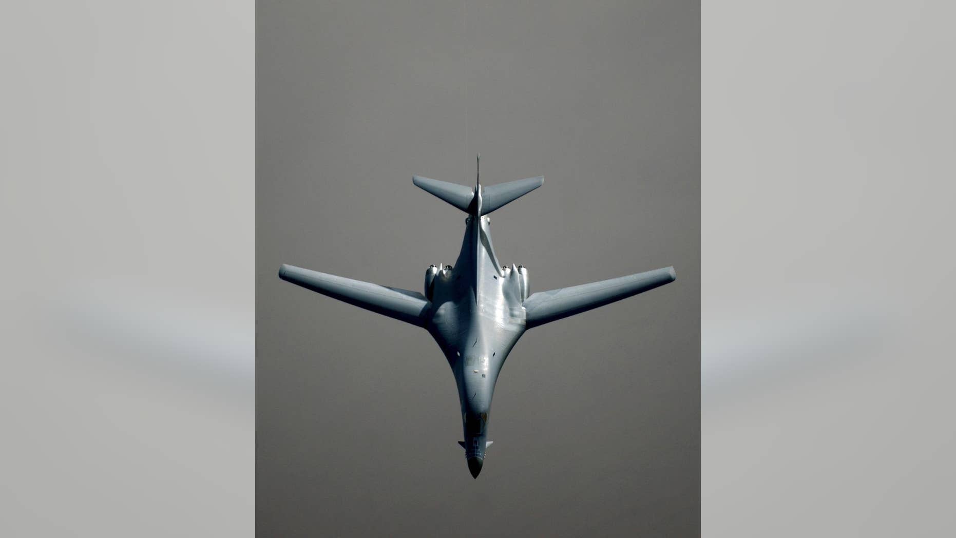 FILE - In a March 25, 2003 file photo, a B-1 bomber proceeds on its mission after receiving fuel from a KC-135 Stratotanker in the skies near Iraq in support of Operation Iraqi Freedom. Air Force officials are expected to decide by next month whether to go forward with a huge expansion of a bomber training area over the Northern Plains. The Air Force says expanding the Powder River Training complex to cover an area larger than West Virginia is needed to maintain readiness, and it’s too expensive fly some bombers from the Dakotas to Utah and Nevada for combat exercises. Elected officials, pilots and others are resisting what a Montana official called a federal government “airspace grab.” (AP Photo/Staff Sgt. Cherie A. Thurlby, file)