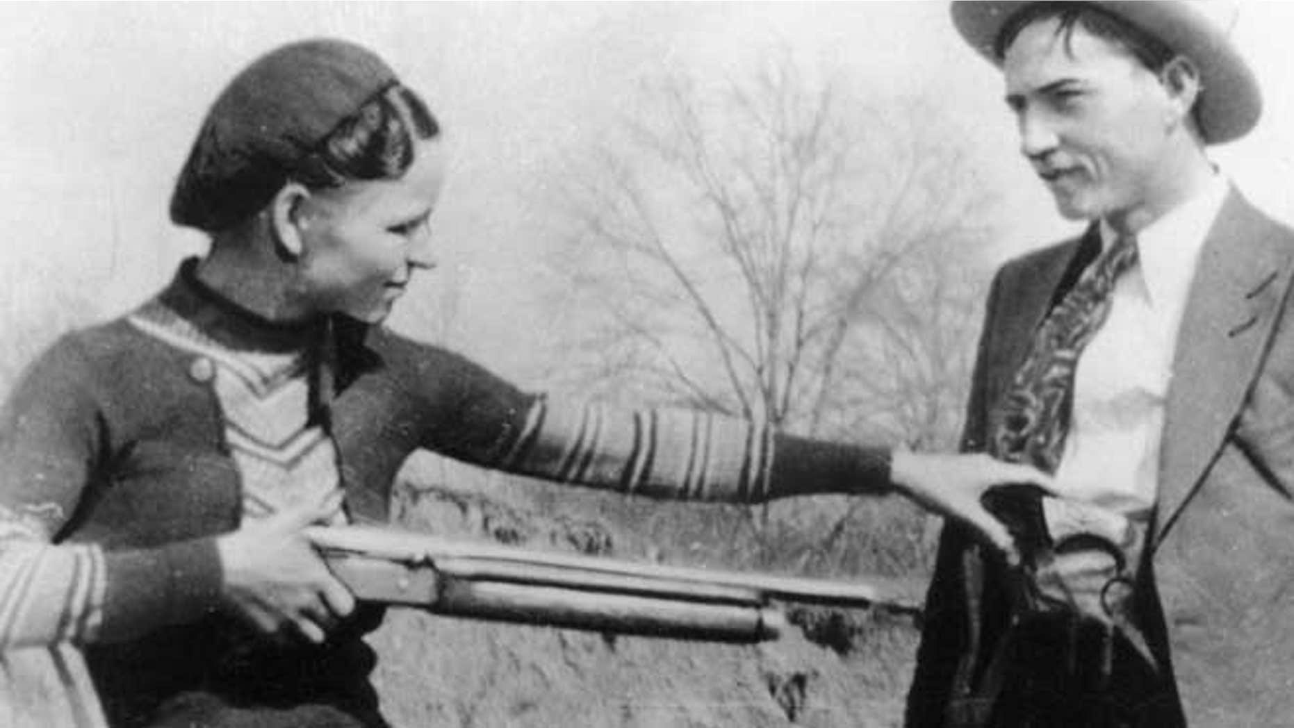 This undated file photo shows outlaws and lovers Bonnie Parker, left, and Clyde Barrow.