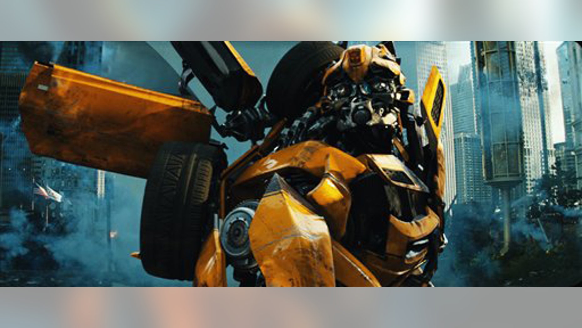In this publicity image released by Paramount Pictures, Bumblebee is shown in a scene from "Transformers: Dark of the Moon."