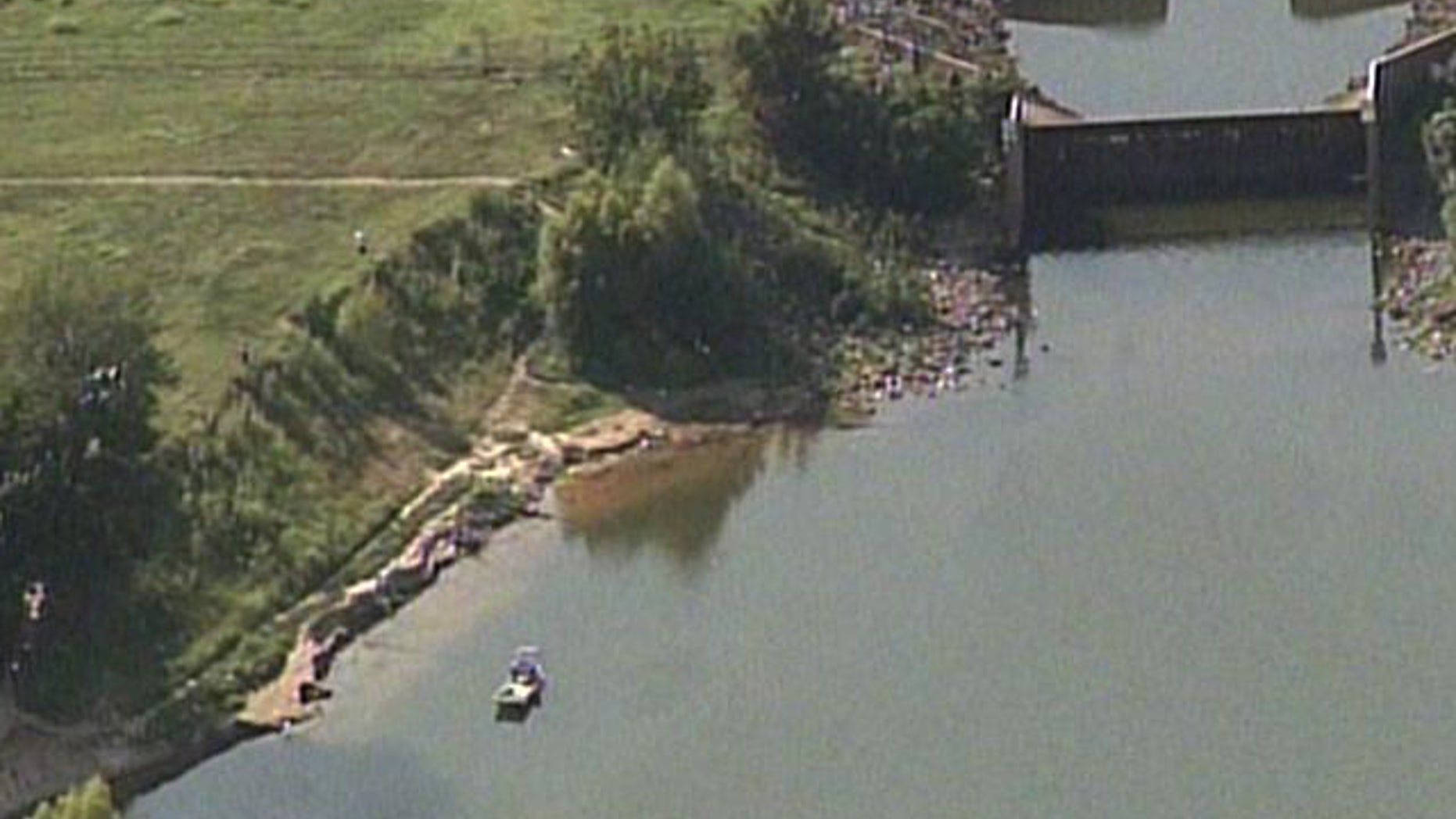 July 8, 2012: The scene where a 6-year-old boy disappeared on a family fishing trip.