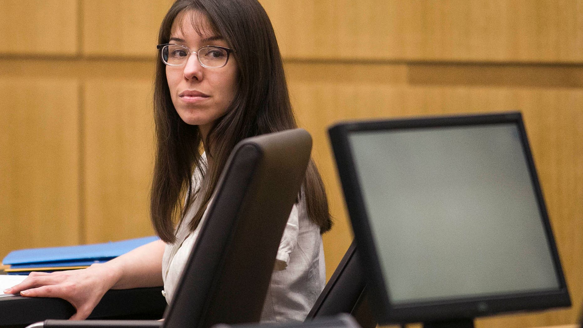 Jodi Arias listens to testimony in Maricopa County Superior Court, Wednesday, Jan. 30, 2013 in Phoenix.