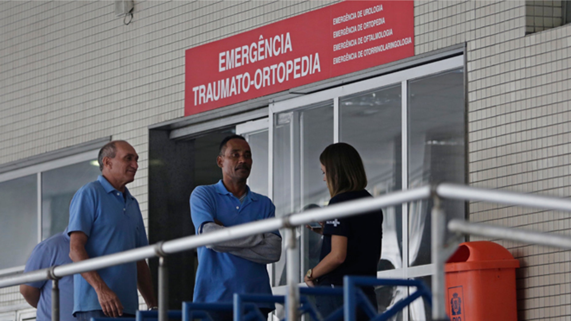 An emergency entrance at the Souza Aguiar Hospital, in Rio de Janeiro, Brazil, Sunday, June 19, 2016.