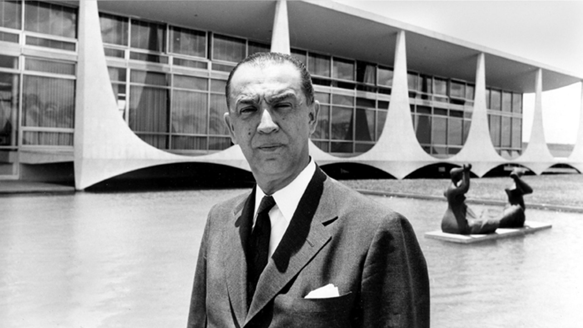 In this undated 1960 file photo, Brazil President Juscelino Kubitschek poses for a photo in Brasilia, Brazil.