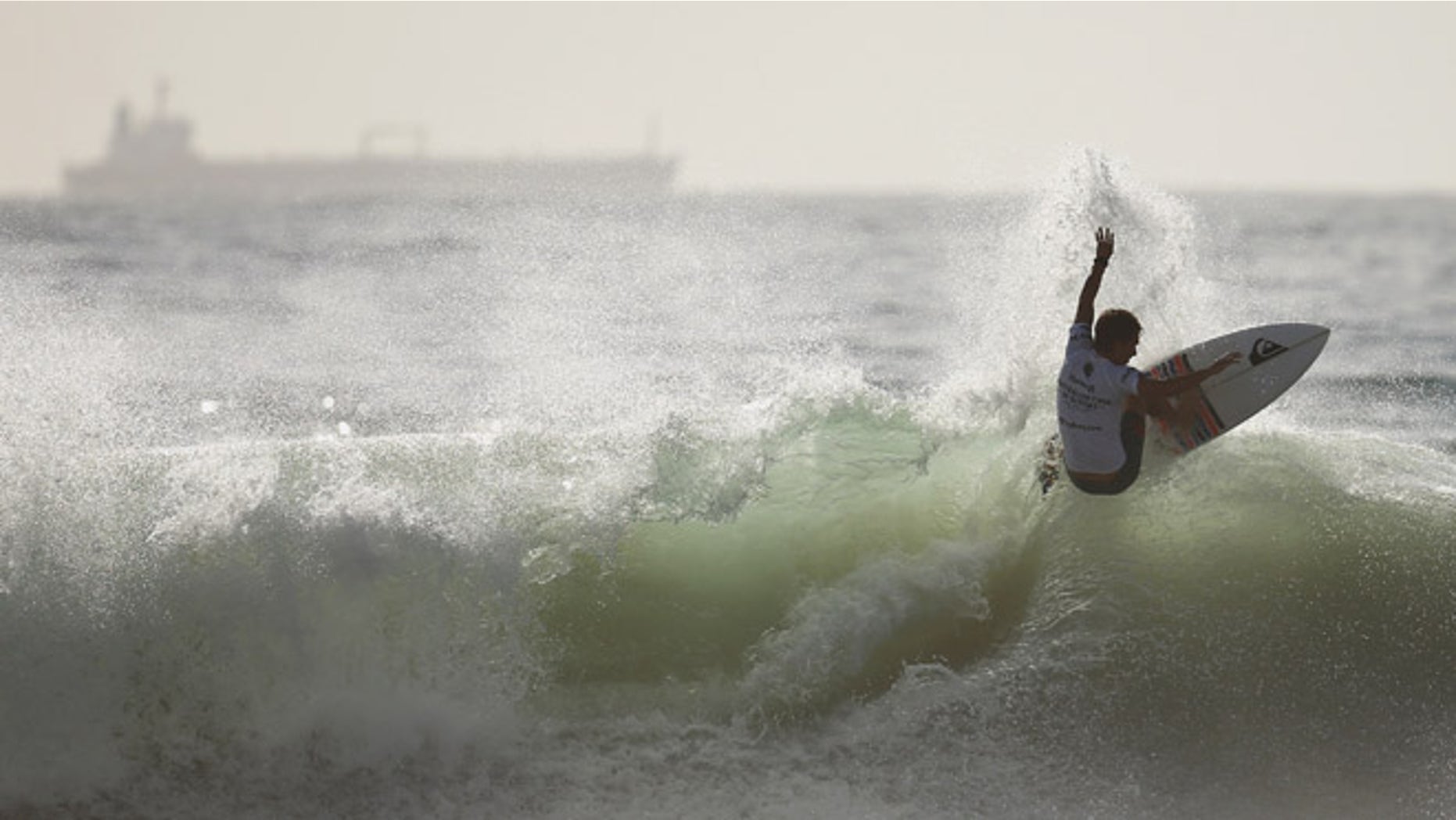 SYDNEY, AUSTRALIA - FEBRUARY 14: Jesse Mendes of Brazil competes during the Australian Open of Surfing at Manly Beach on February 14, 2015 in Sydney, Australia. (Photo by Cameron Spencer/Getty Images)