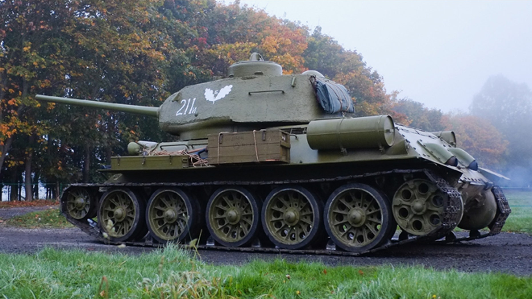 PICKERING, ENGLAND - OCTOBER 11: A Russian T34 tank is manouevred into position at the annual wartime and 1940's weekend on October 11, 2014 in Pickering, England. The event brings together hundreds of enthusiasts, military re-enactors and visitors to Pickering to recreate life as it was in the 1940's. (Photo by Ian Forsyth/Getty Images)