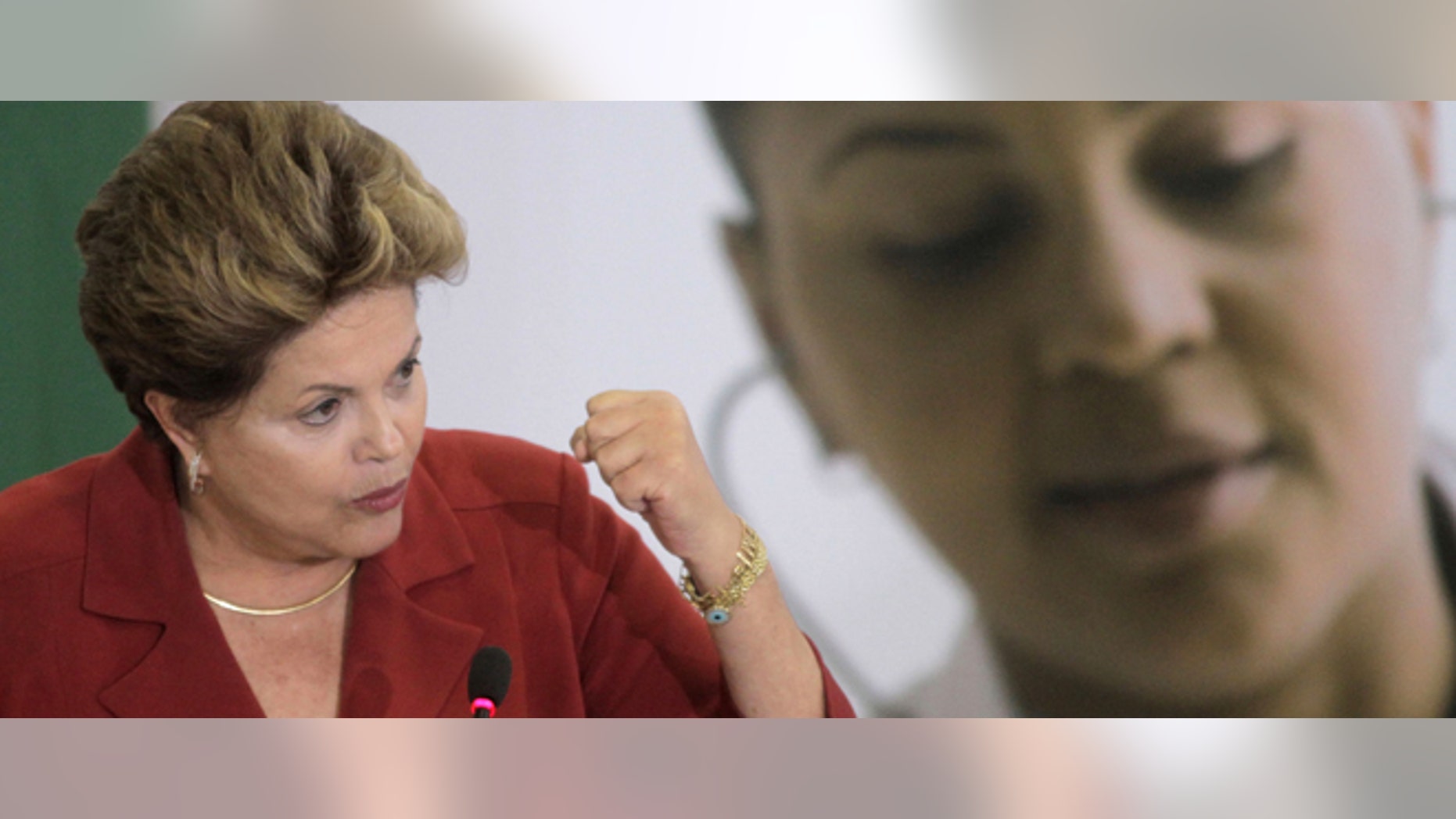 Brazil's President Dilma Rousseff at the presidential palace in Brasilia, Brazil, Monday, July 8, 2013.