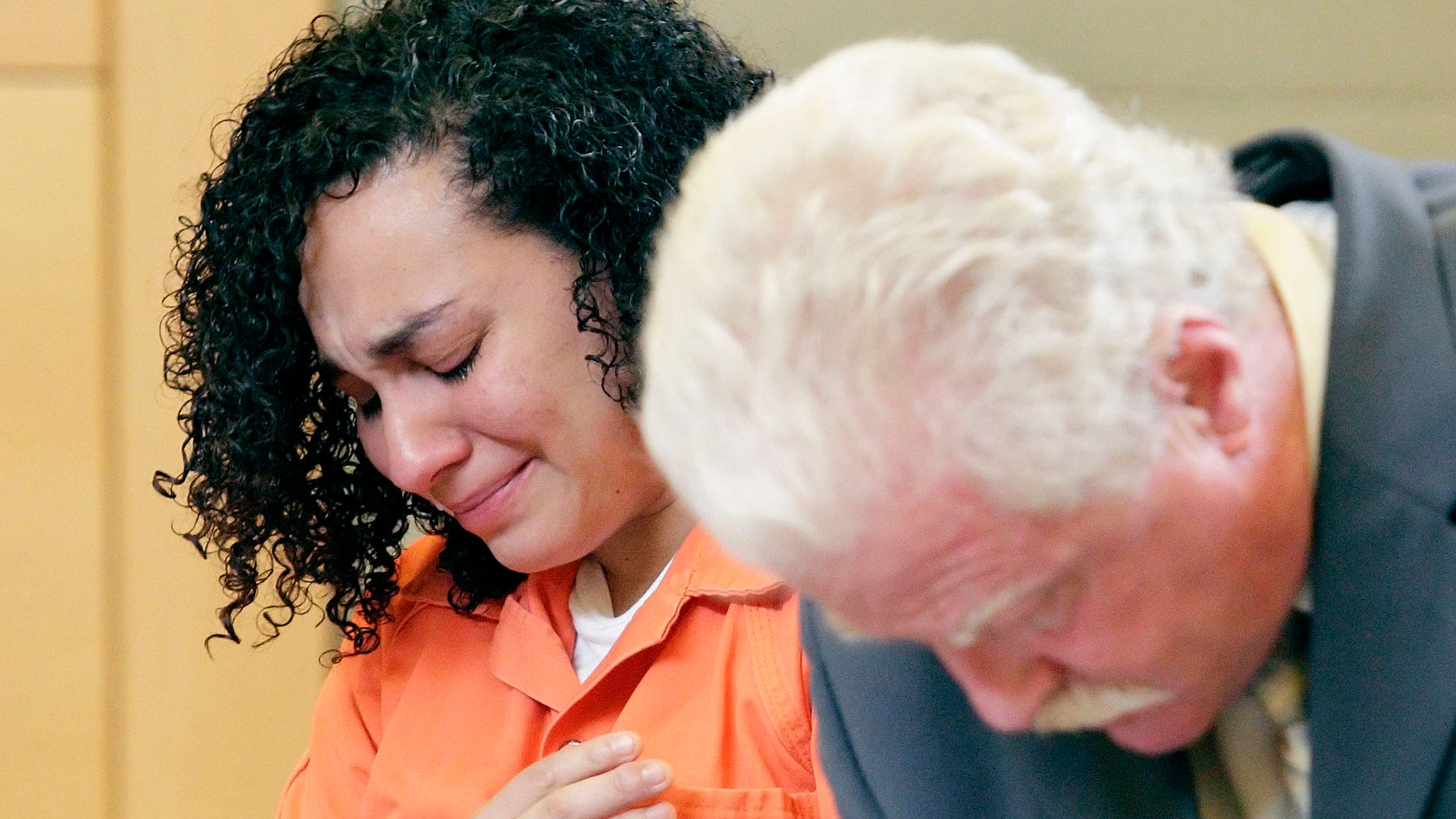 May 23: Jessica Vega cries during her sentencing as her attorney Jeremiah Flaherty listens, in Orange County Court, in Goshen, N.Y.