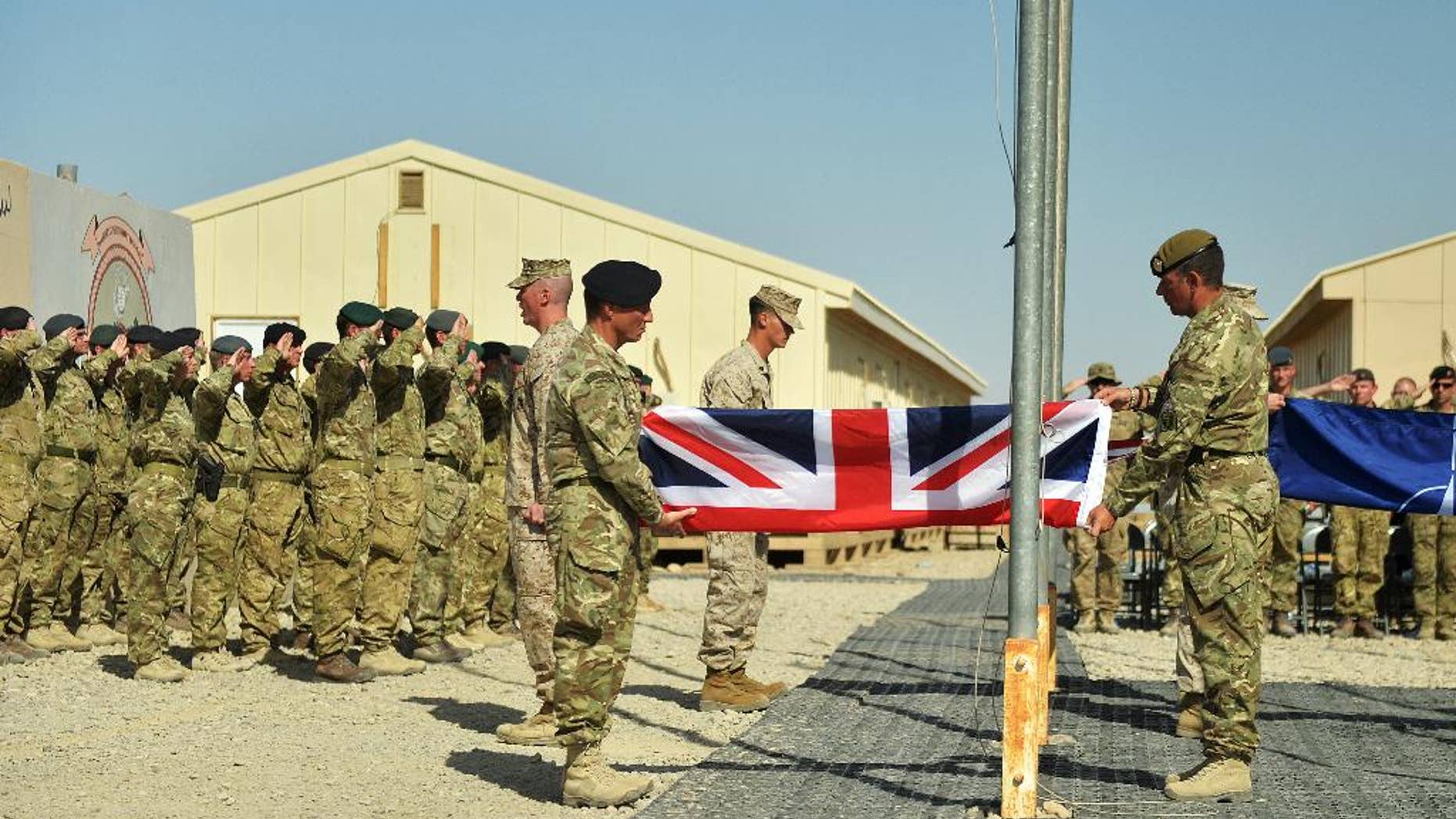 UK Armed Forces have ended combat operations in Helmand Province, paving the way for the final transfer of security to the Afghan National Security Forces (ANSF) defense officials said Sunday Oct. 26, 2014. (AP/British Defence Imagery, Sergeant Obi Igbo, RLC )