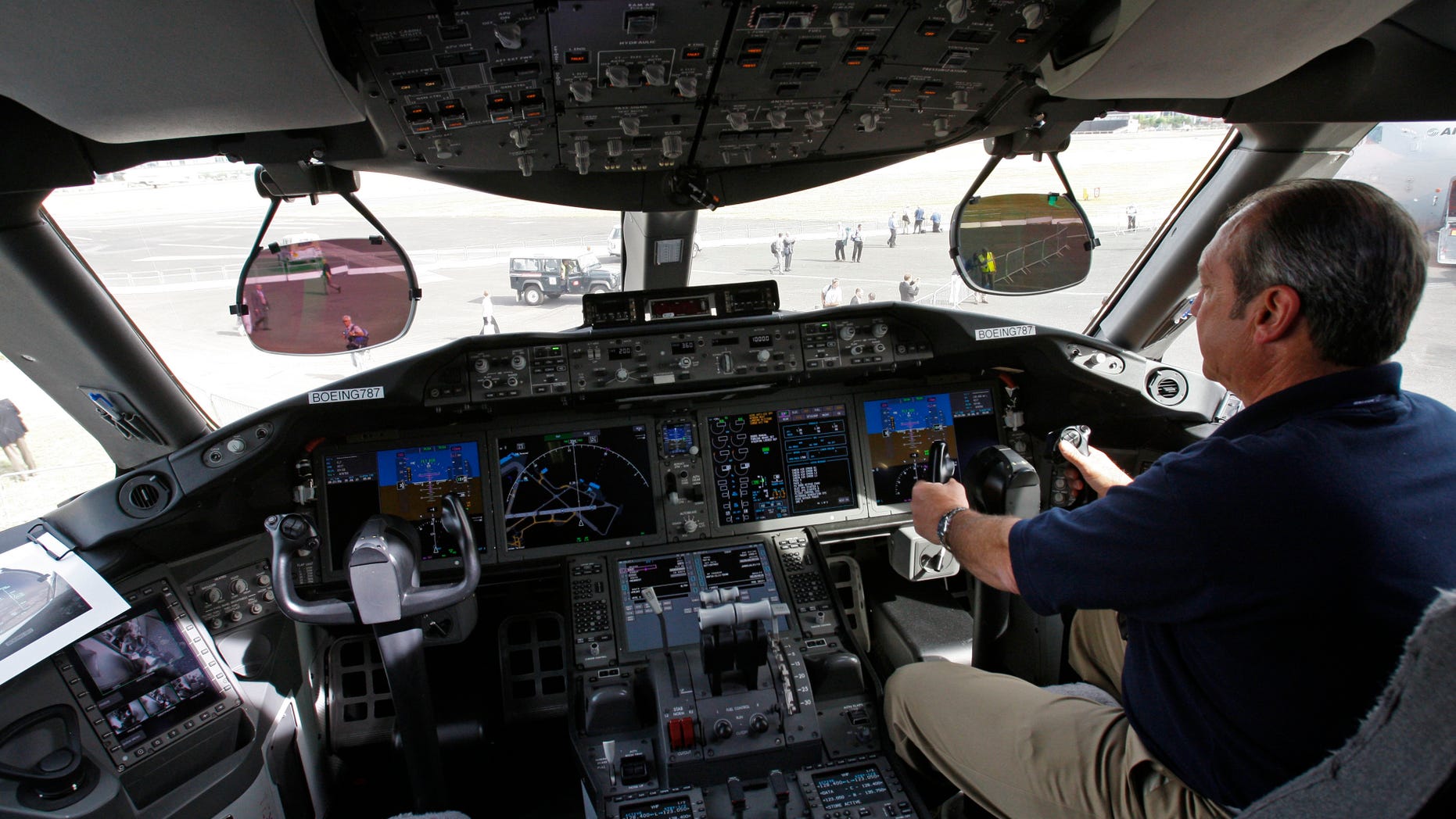 A Boeing 787 cockpit