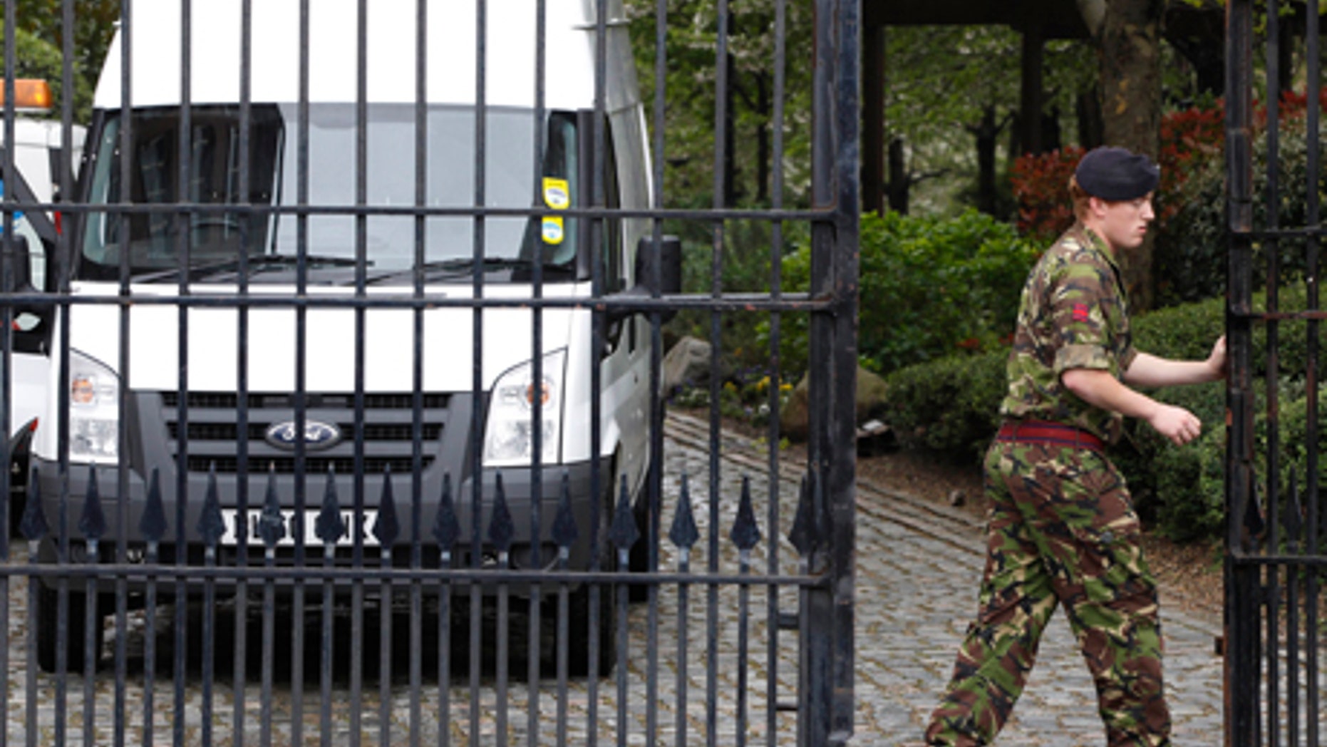 May 1, 2012: British army personnel leave residential apartments in Bow, east London, where the Ministry to Defense plans to place surface-to-air missiles during the Summer Olympics.
