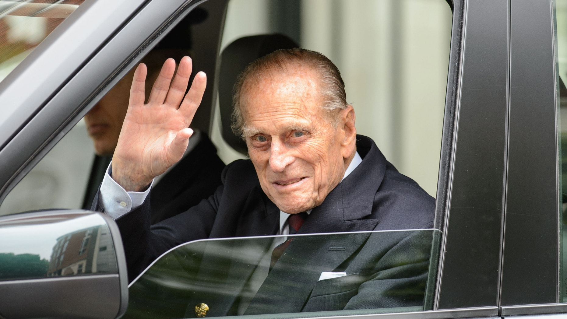 June 17, 2013 - Britain's Prince Philip leaves the London Clinic in central London, Monday . The husband of Queen Elizabeth II, who turned 92 last week walked out 10 days after undergoing exploratory surgery on his abdomen.