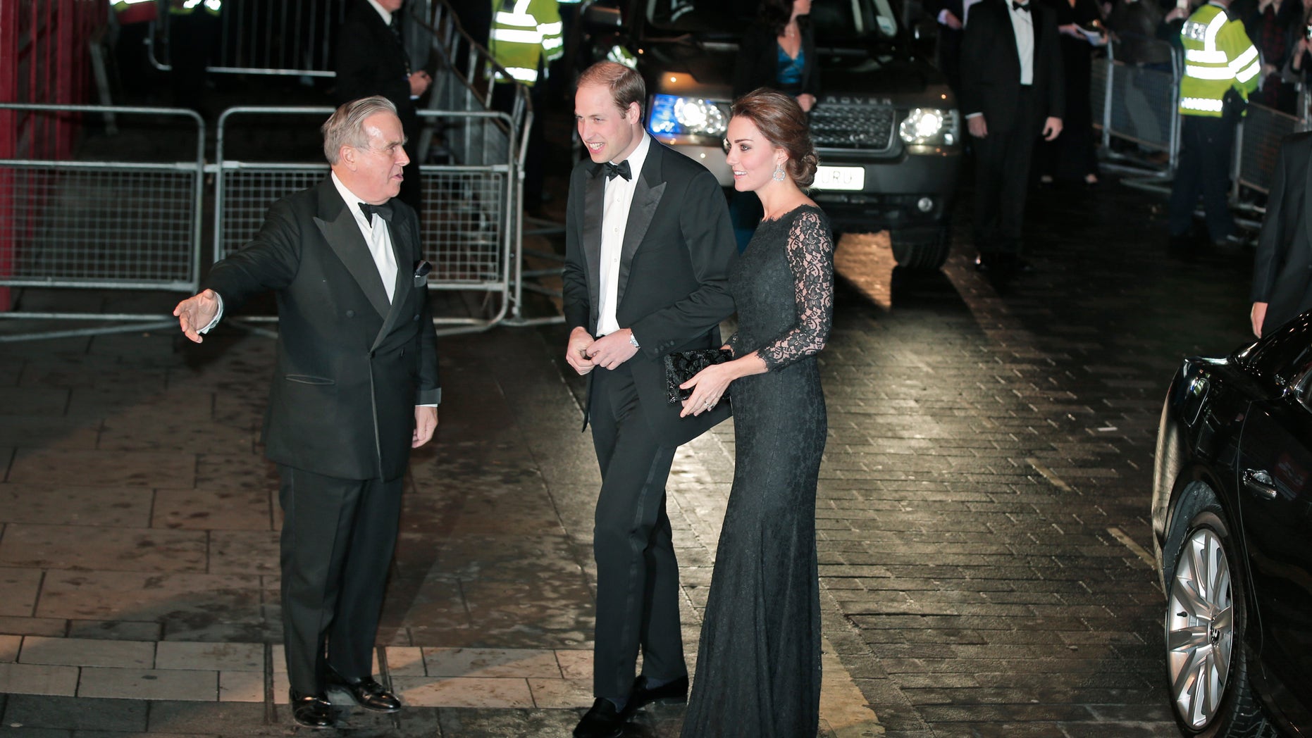 Nov. 13, 2014 - Britain's Prince William and Kate, Duchess of Cambridge arrive to attend the Royal Variety Performance, at the Palladium Theatre, in central London. The royal couple will visit the U.S. Sunday, meeting with President Obama, taking a tour of the 9/11 Memorial Museum, and attending an NBA game.