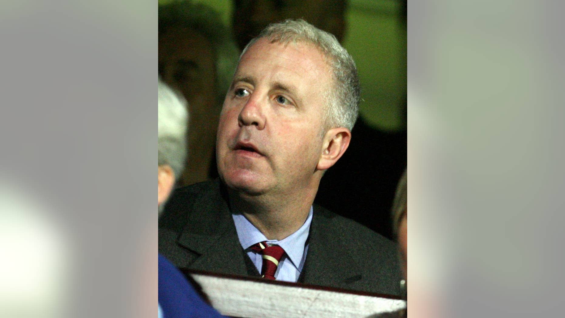 FILE - This is a Wednesday, Sept. 20, 2006 file photo of Aston Villa's American owner Randy Lerner as he takes his seat to watch his new club, during their English League Cup soccer match against Scunthorpe United at Glanford Park, Scunthorpe, England. Aston Villa owner Randy Lerner said Monday May 12, 2014 that he is looking to sell the Premier League club. (AP Photo / Simon Dawson)*