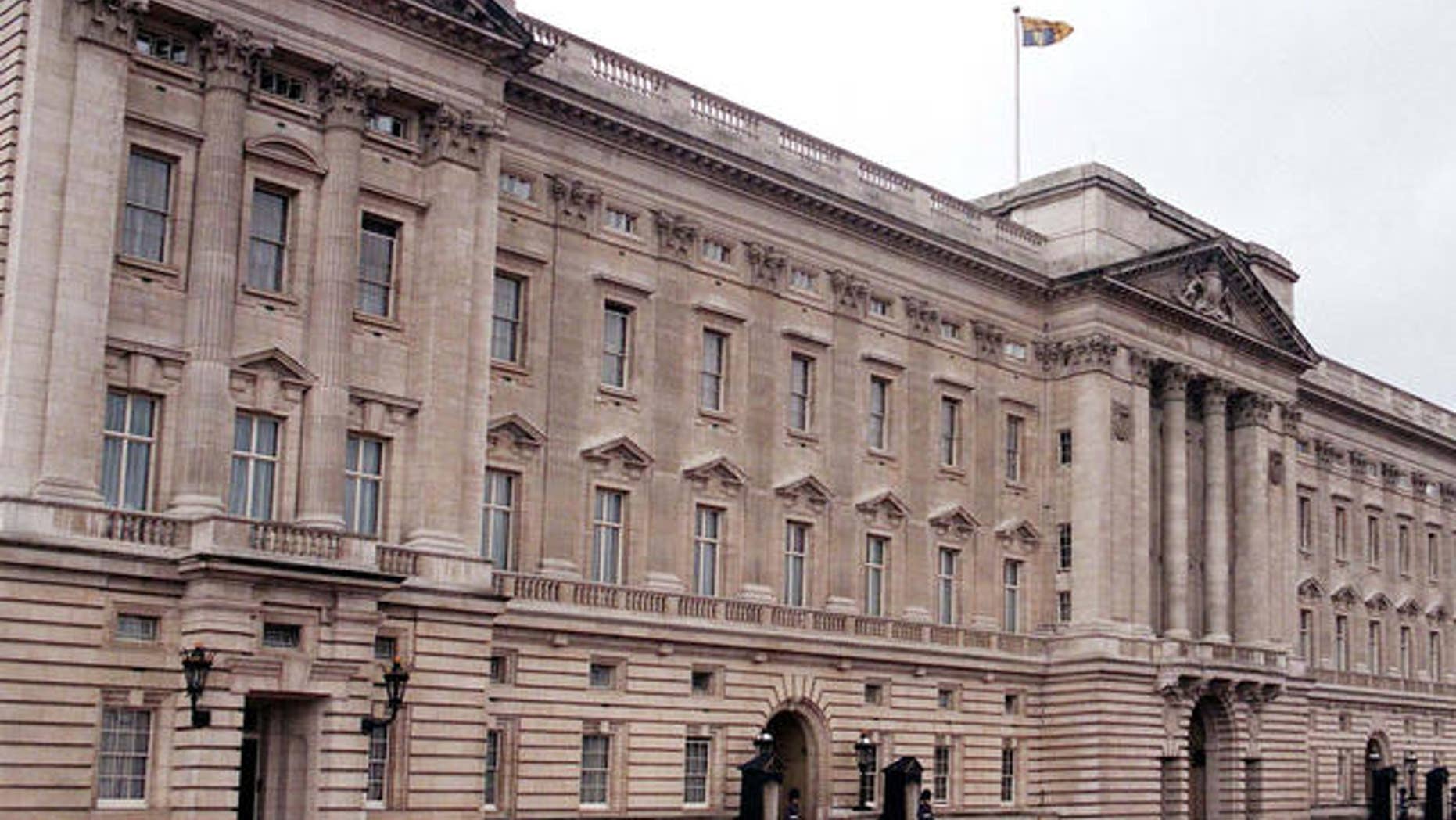 FILE of Buckingham Palace in London , England. A man armed with a knife was arrested by British policeafter trying to get into the palace Monday.