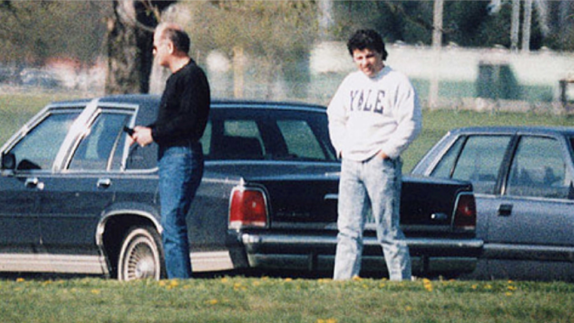 This undated surveillance photo shows James "Whitey" Bulger, left, with his former right hand man, Kevin Weeks. (AP/U.S. Attorney's Office)