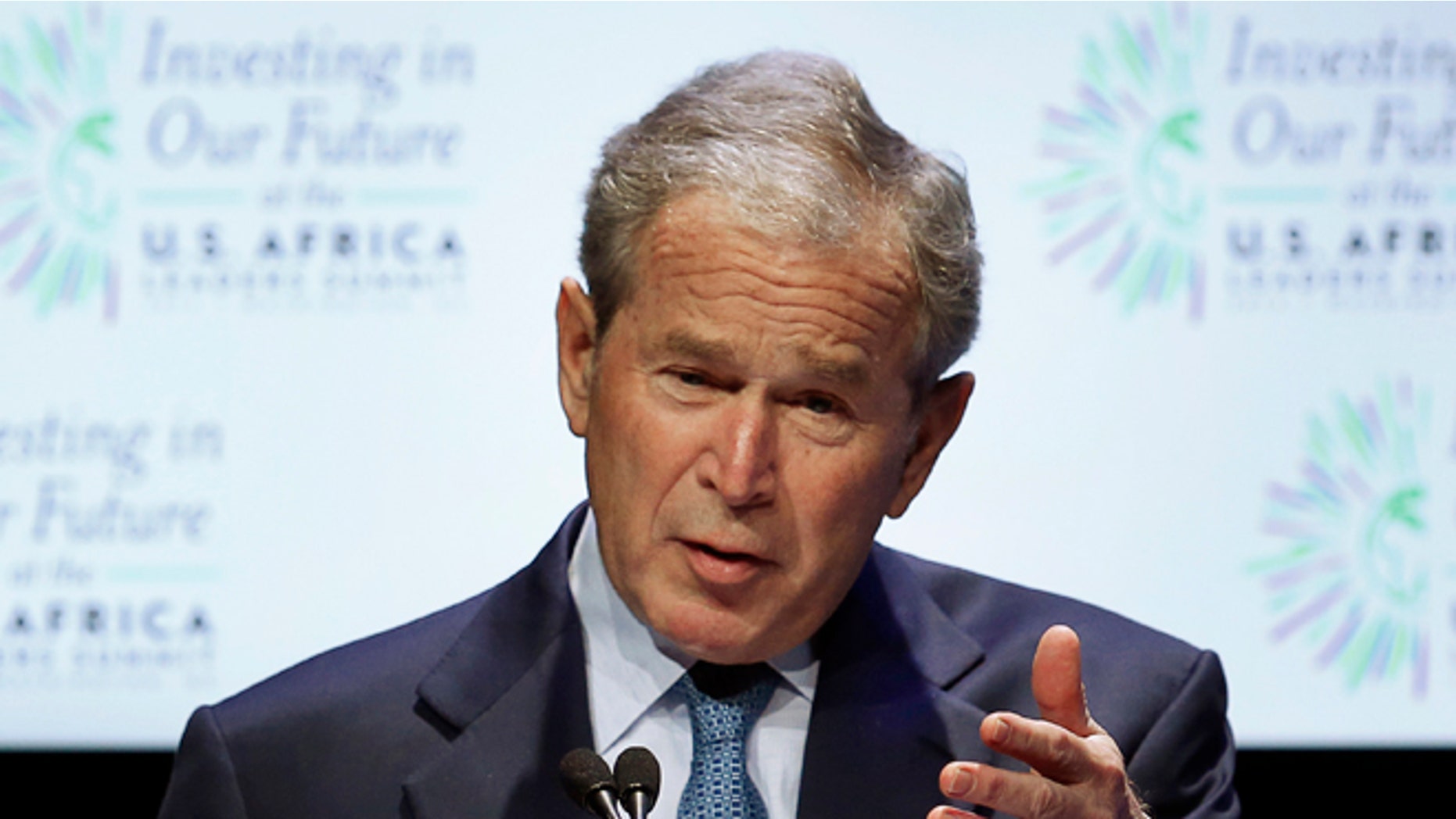 FILE: August 6, 2014: Former President George W. Bush at the US-Africa Leaders Summit in Washington, D.C.