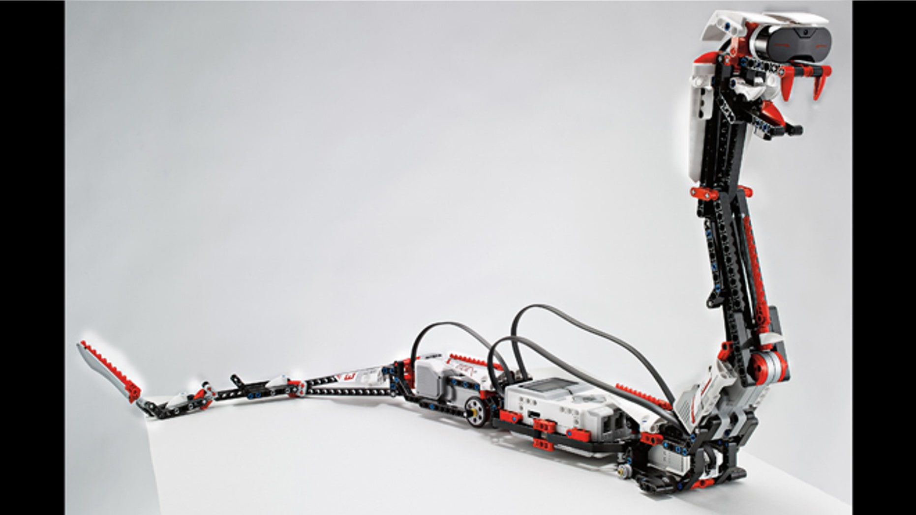 Jan. 7, 2013: "Reptar," a robotic snake that is one of 17 possible creations available in the new, $350 Lego Mindstorms EV3 platform that will have the ability to talk to iPhones, iPads and iPod Touches through Bluetooth wireless connections.