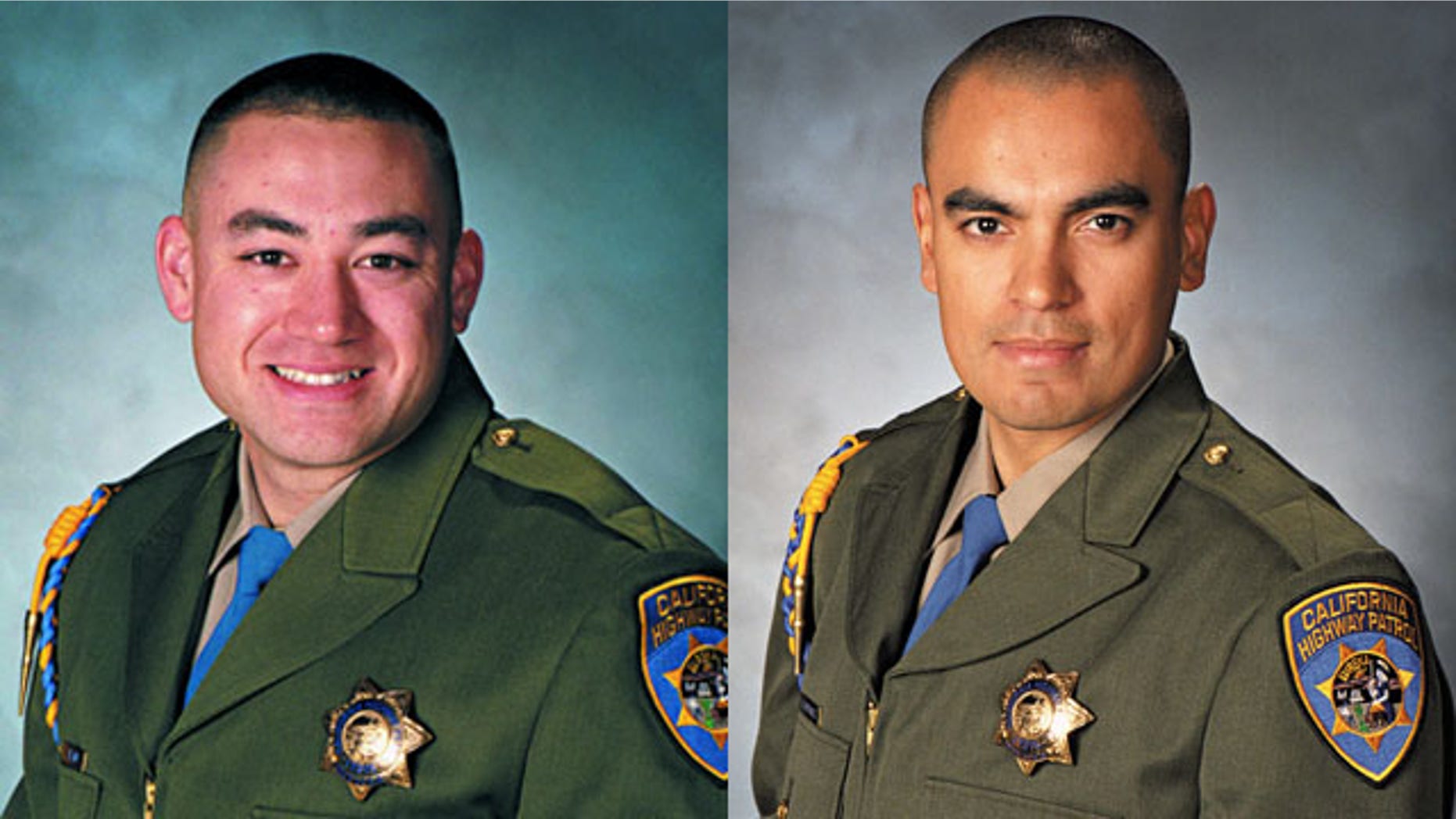 February 17, 2014: These photos show California Highway Patrol Officers Brian Law and Juan Gonzalez. The CHP was mourning the loss of the two officers after their squad car flipped over while responding to a multi-vehicle crash. (AP Photo/California Highway Patrol)