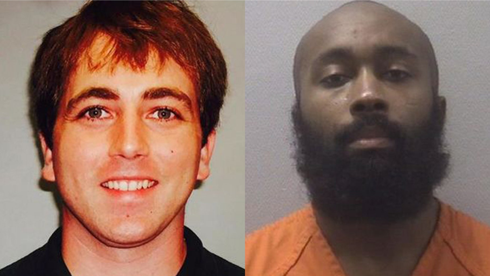 Police Officer Greg Alia, left, was shot and killed Wednesday. Jarvis Hall, right, was arrested in the shooting.