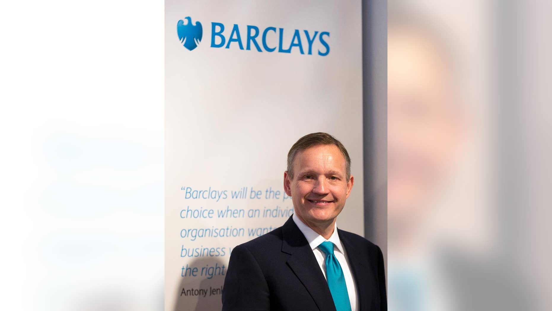 CORRECTS YEAR IMAGE WAS TAKEN TO 2013, NOT 2015 - FILE - In this April 25, 2013, file photo, Antony Jenkins, CEO of Barclays Bank, poses for photographers in London prior to the bank's annual general meeting. Barclays PLC fired chief executive Antony Jenkins on Wednesday, July 8, 2015, concluding he wasn't moving quickly enough to put past scandals behind the bank and increase profits. The bank, Britain's second largest, announced that John MacFarlane had taken over as executive chairman. (AP Photo/Alastair Grant, File)