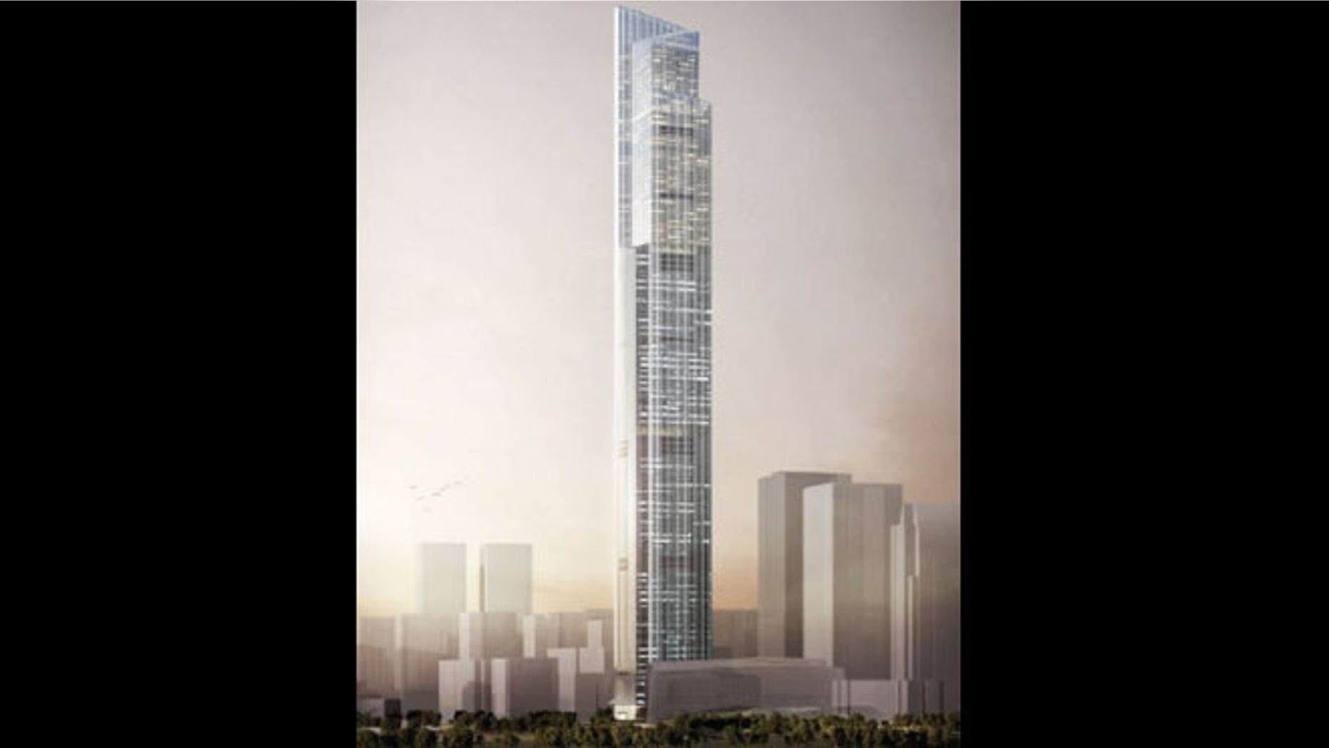 An artist's rendition of the the completed Guangzhou CTF Finance Center.