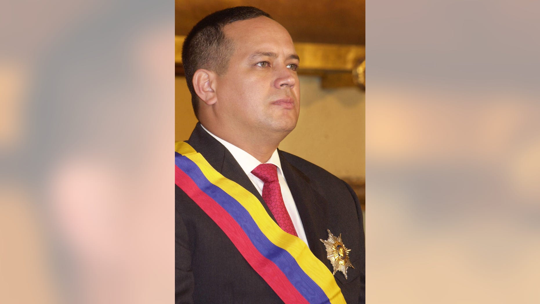 399772 03: Venezuelas new Vice President Diosdado Cabello poses for photographers at his swearing in ceremony January 17, 2002 at the presidential palace in Caracas, Venezuela. Both President Hugo Chavez and Cabello were jailed for two years for their part in a military coup attempt in 1992. (Photo by Miraflores/Getty Images)