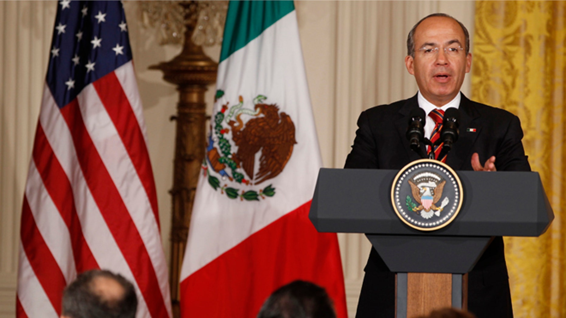 March 3, 2011: Mexico's President Felipe Calderon answers a question during his joint press conference with President Obama at the White House.