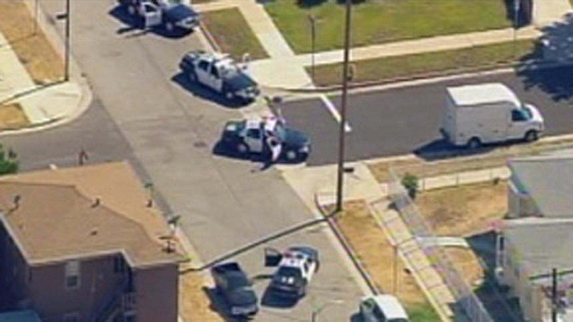 LAPD units respond Thursday to alerts of a police officer shot several times.