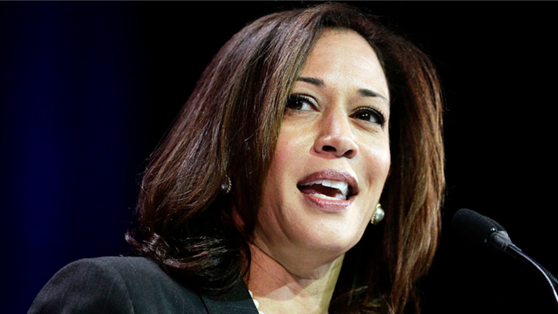 FILE - In this March 8, 2014, file photo, California Attorney General Kamala Harris speaks during a general session at the California Democrats State Convention in Los Angeles. (AP Photo/Jae C. Hong, File)